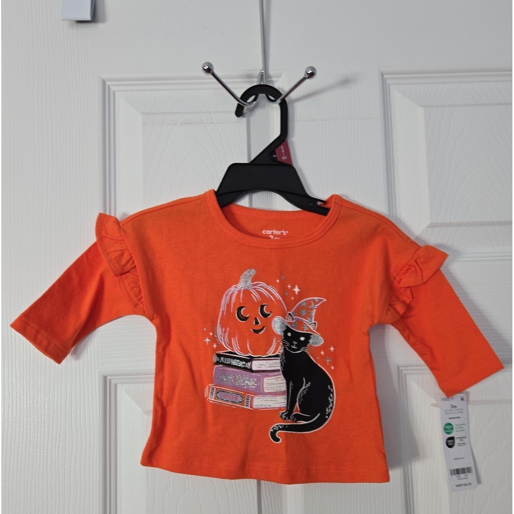 Carter's Infant Girls Halloween Shirt New with tags Size 3M.